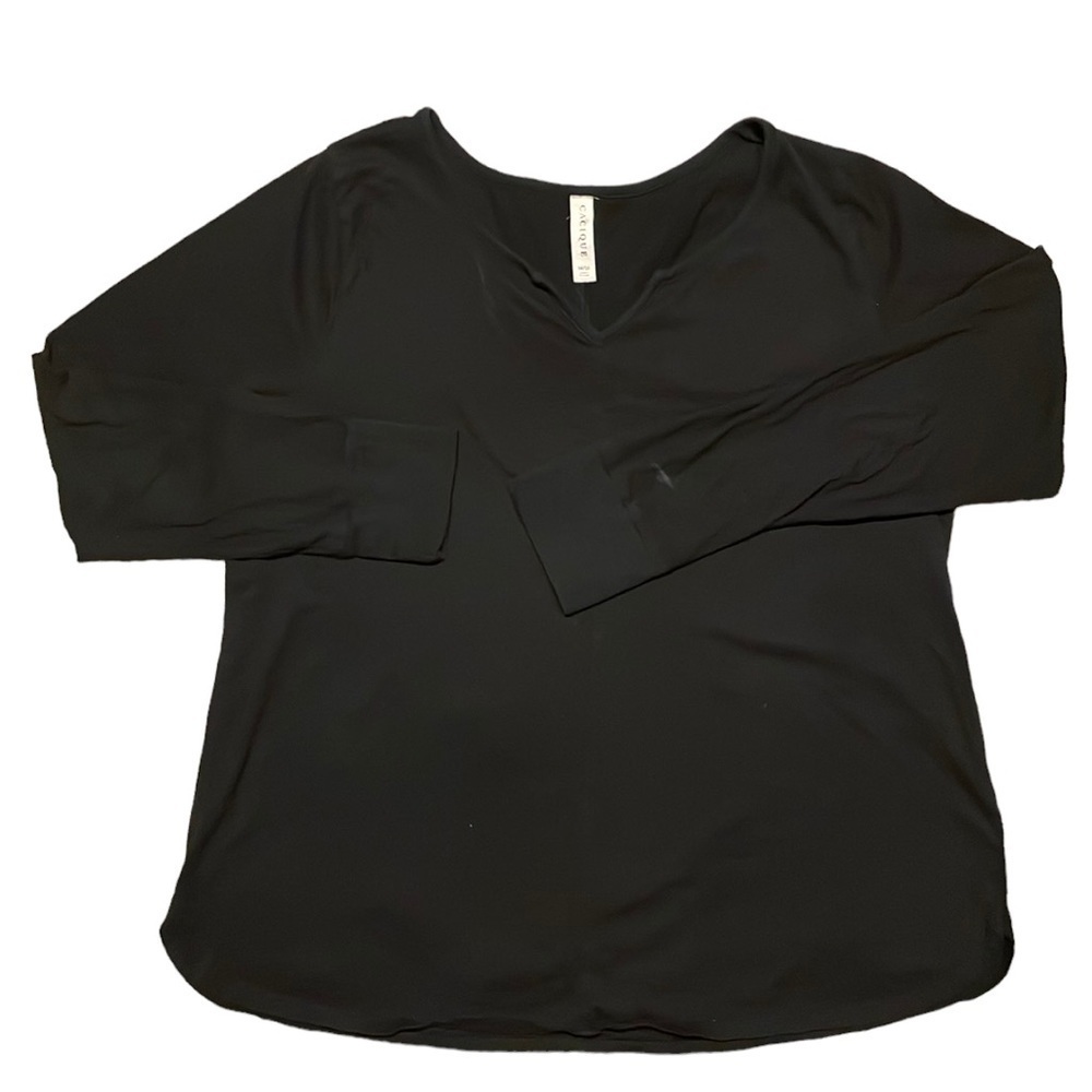 CACIQUE Black Long Sleeve Shirt Size 14/16